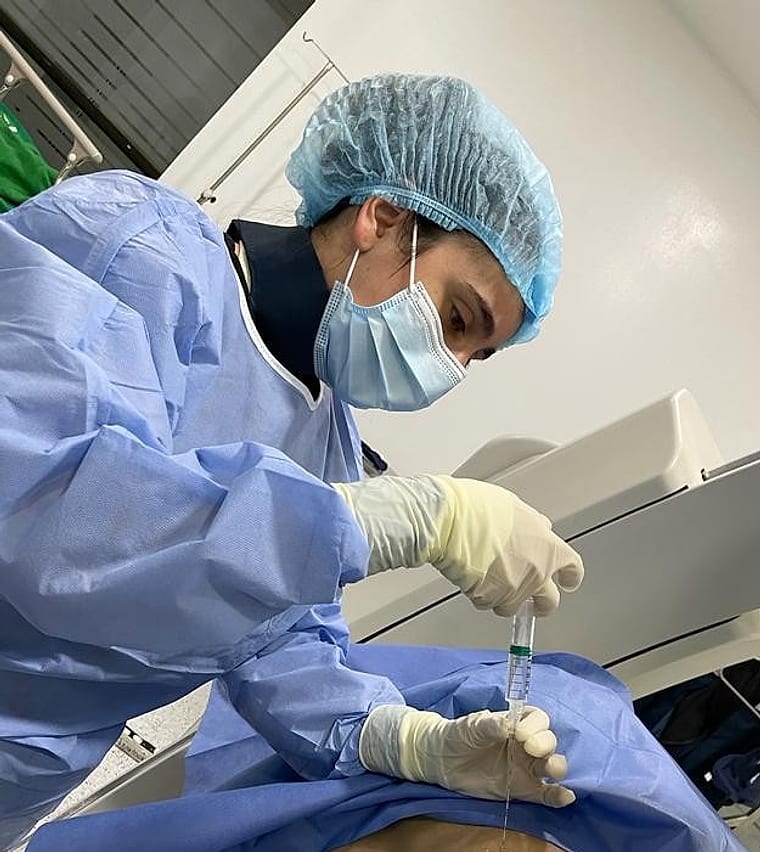 Dr. Catalina Moreno performing an image-guided pain procedure
